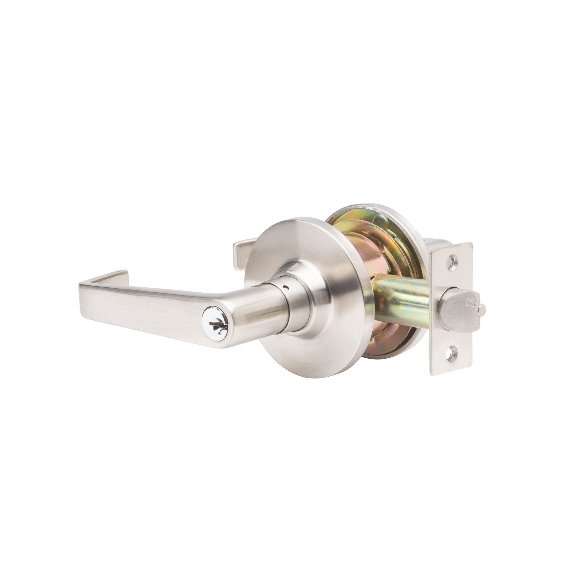 Trans Atlantic Global Door Controls GLC Series Storeroom Door Handle with Lock — Brushed Chrome, Grade 3, ADA Compliant, Model# GLC-5180L-626